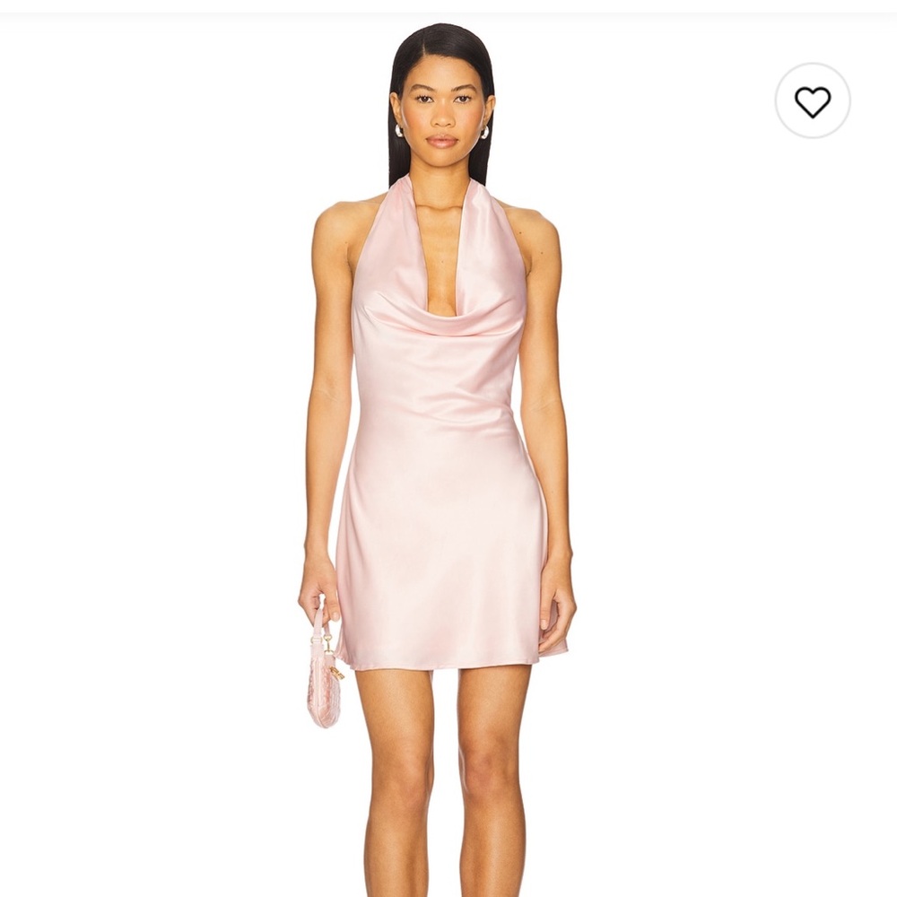 Elegant Pink Satin Mini Dress size S